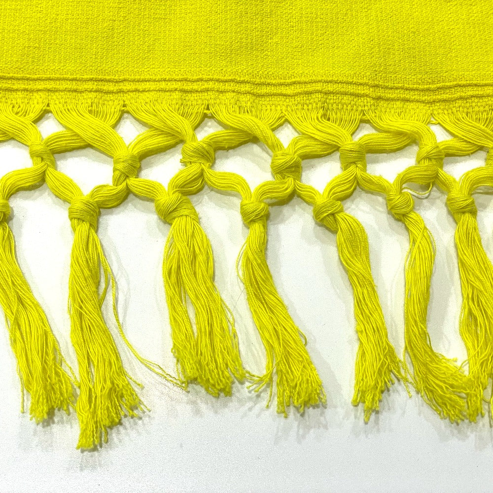 LOEWE towel cotton yellow fringe Paula's Ibiza unisex(Unisex) Used Authentic