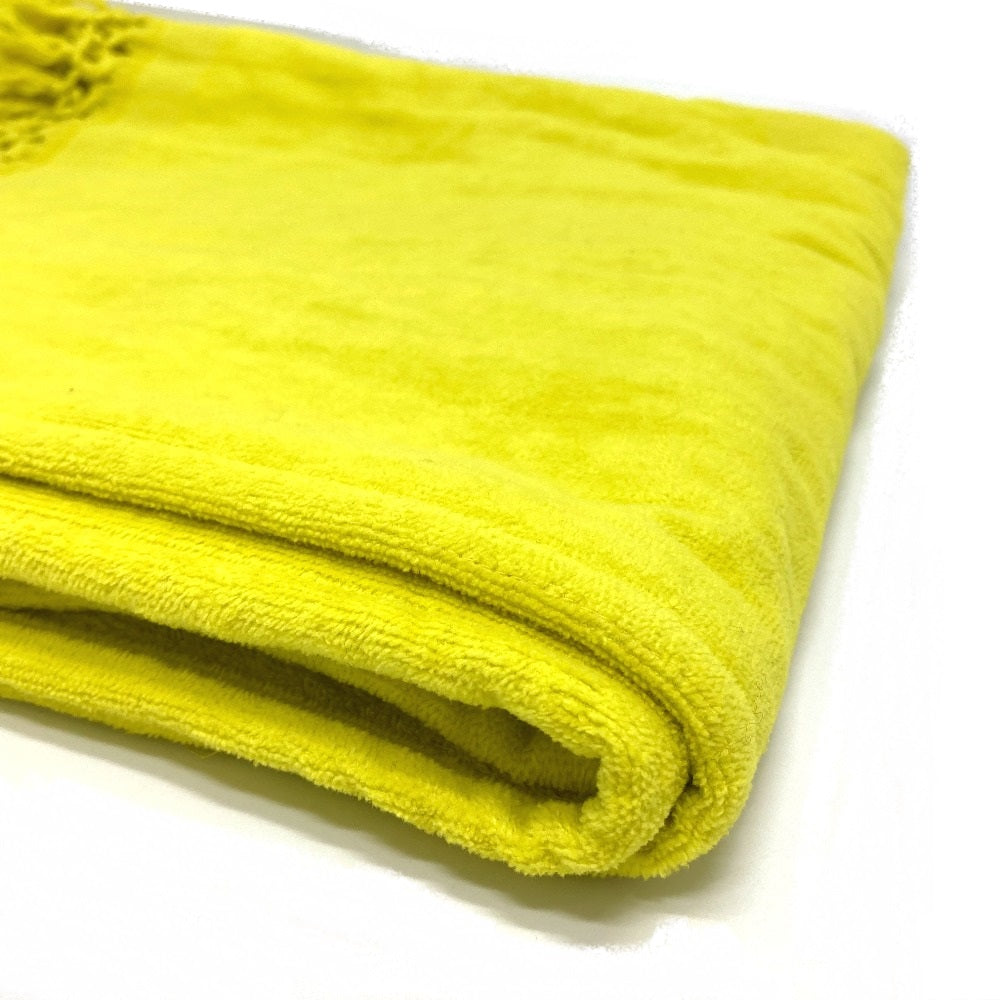 LOEWE towel cotton yellow fringe Paula's Ibiza unisex(Unisex) Used Authentic