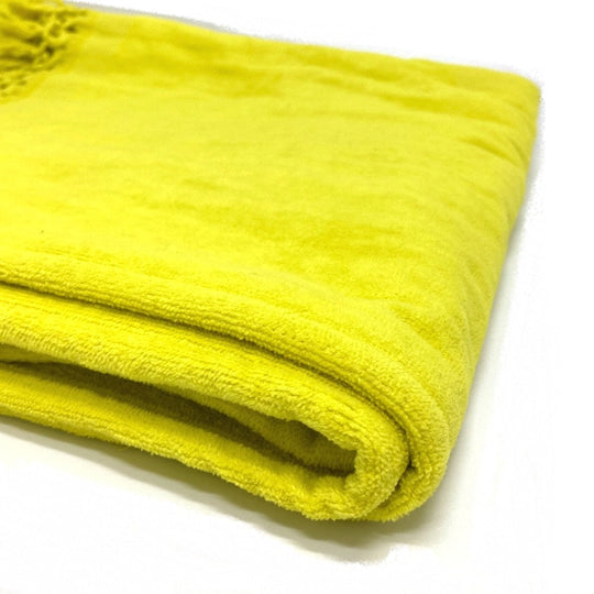 LOEWE towel cotton yellow fringe Paula's Ibiza unisex(Unisex) Used Authentic