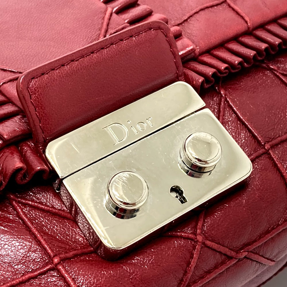 Christian Dior Shoulder Bag 10-MA-0150 leather Red Miss Dior new rock cannage Women Used Authentic