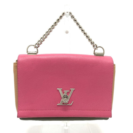 LOUIS VUITTON Shoulder Bag M54103 leather Pink x Khaki x Beige Tricolor Rock Me 2 BB Women Used Authentic