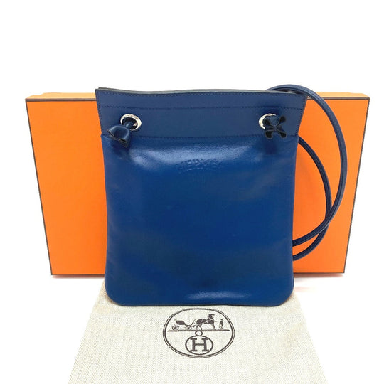 HERMES Shoulder Bag Swift blue leather Arine Mini Women Used Authentic