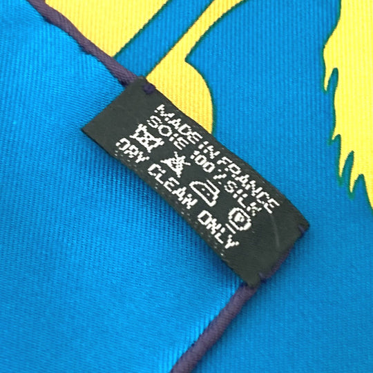 HERMES scarf silk Blue type Carre90 EX LIBRIS EN CAMOUFLAGE EX LIBRIS EN CAMOUFLAGE Women Used Authentic