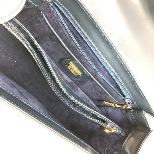 GUCCI Handbag 000.109.0121 leather Navy turn lock sideline Handbag Women Used Authentic