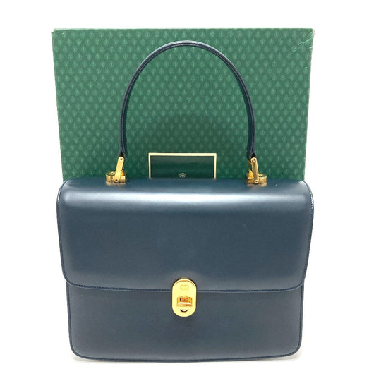 GUCCI Handbag 000.109.0121 leather Navy turn lock sideline Handbag Women Used Authentic