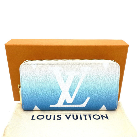 LOUIS VUITTON Long Wallet Purse M80360 Monogram canvas blue Monogram Giant By the pool Women Used Authentic