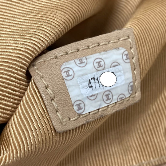 CHANEL Tote Bag Caviar skin beige logo Women Used Authentic