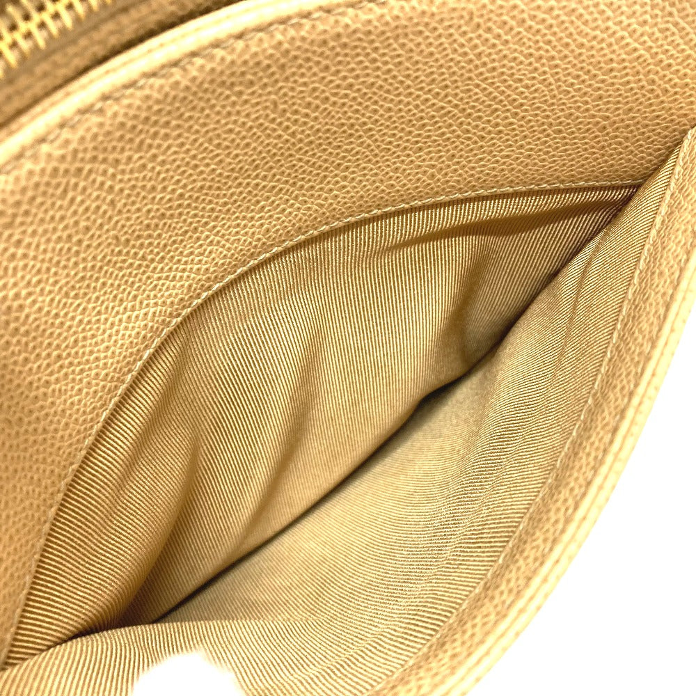 CHANEL Tote Bag Caviar skin beige logo Women Used Authentic