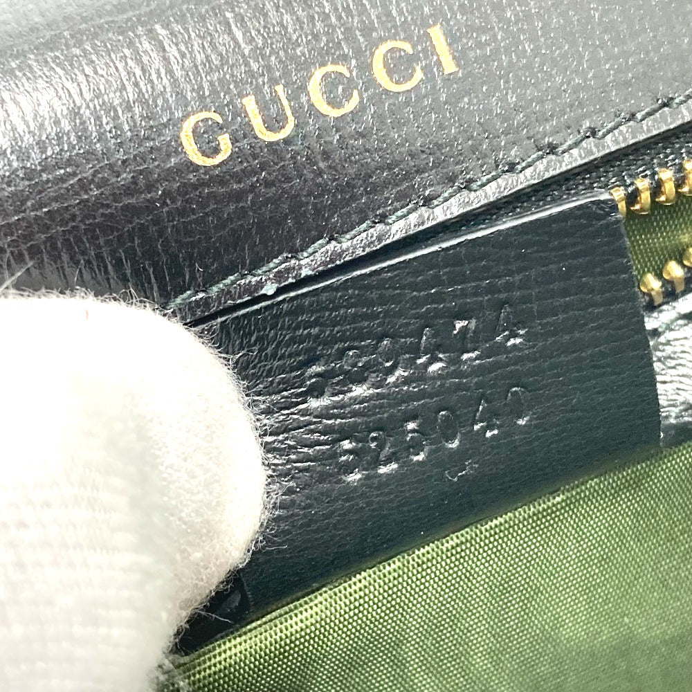 GUCCI Shoulder Bag 589474 Calf leather black GG Marmont flap Women Used Authentic