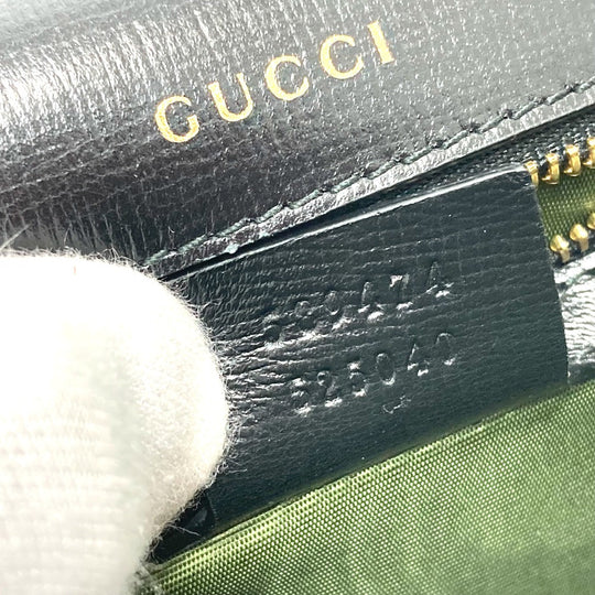 GUCCI Shoulder Bag 589474 Calf leather black GG Marmont flap Women Used Authentic