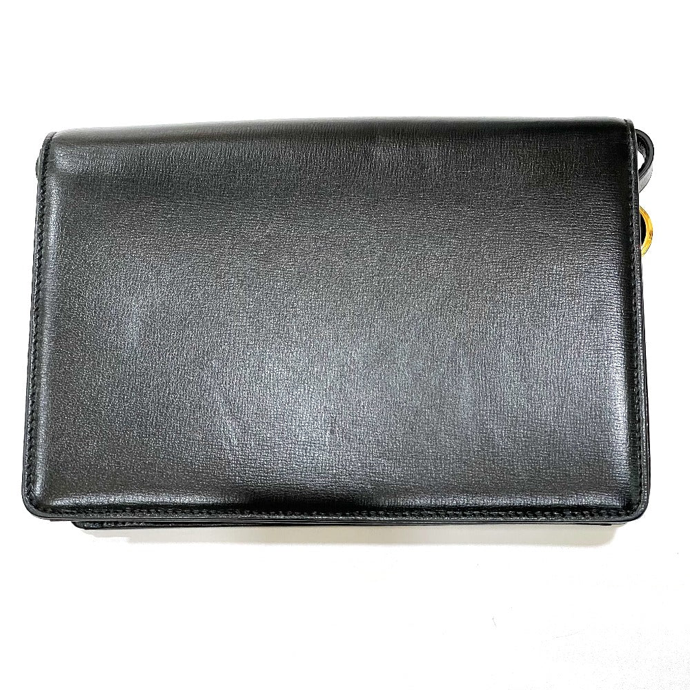 GUCCI Shoulder Bag 589474 Calf leather black GG Marmont flap Women Used Authentic