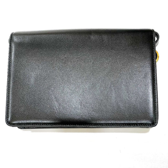 GUCCI Shoulder Bag 589474 Calf leather black GG Marmont flap Women Used Authentic