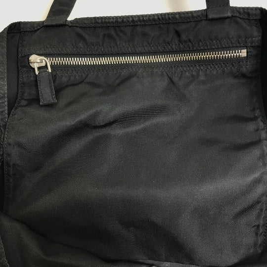 PRADA Tote Bag VA0484 Nylon black rocket Women Used Authentic