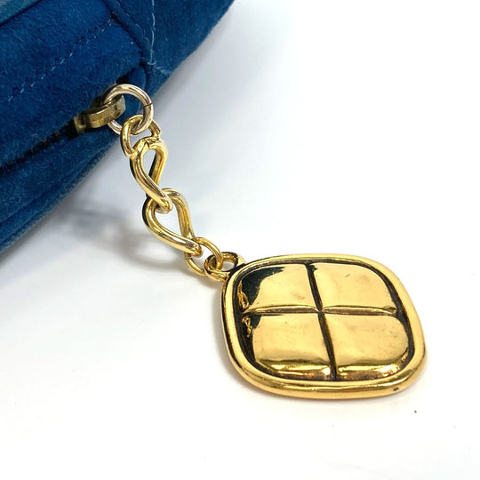 CHANEL Handbag suede blue COCO Mark CC Matrasse Chain Women Used Authentic