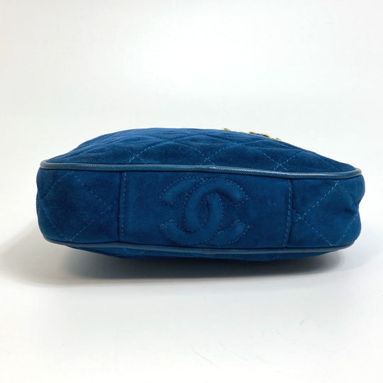 CHANEL Handbag suede blue COCO Mark CC Matrasse Chain Women Used Authentic