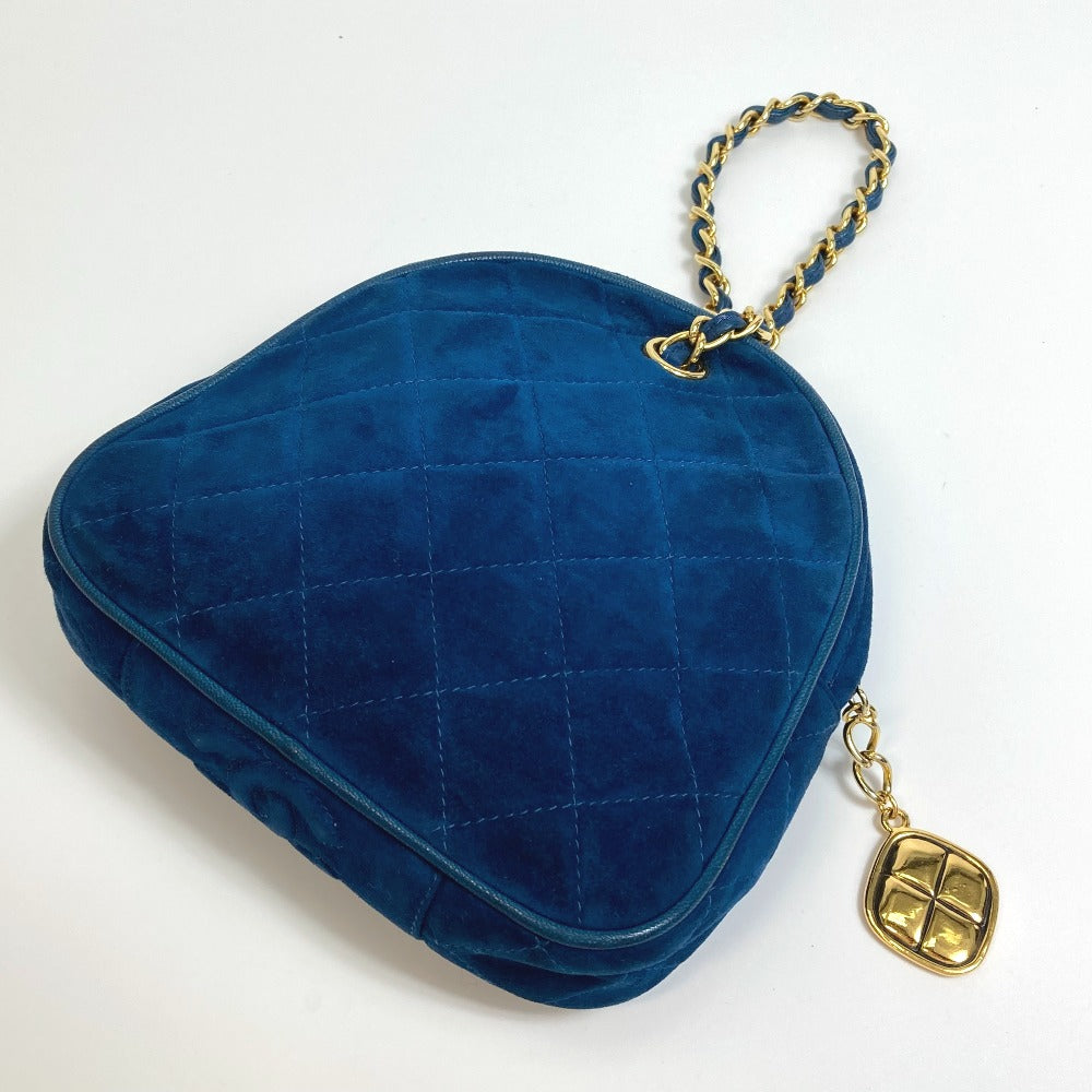 CHANEL Handbag suede blue COCO Mark CC Matrasse Chain Women Used Authentic