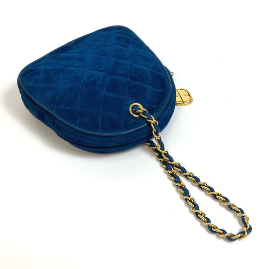CHANEL Handbag suede blue COCO Mark CC Matrasse Chain Women Used Authentic