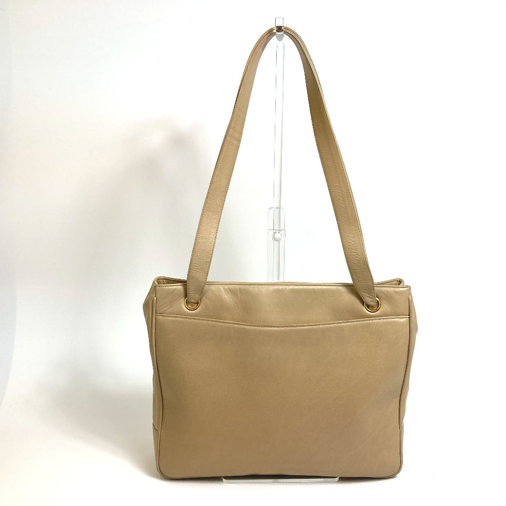 CHANEL Tote Bag lambskin beige Bag Shoulder Bag CC COCO Mark logo Studs Women Used Authentic
