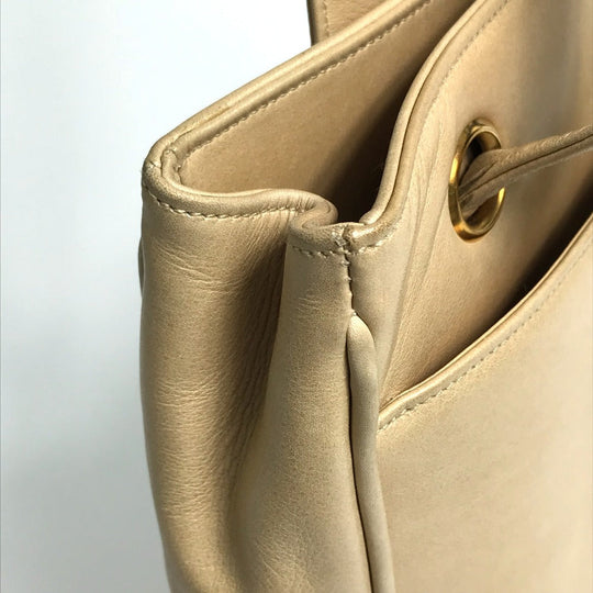 CHANEL Tote Bag lambskin beige Bag Shoulder Bag CC COCO Mark logo Studs Women Used Authentic