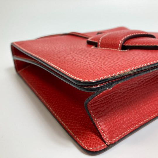 LOEWE Handbag leather Red vintage logo Women Used Authentic