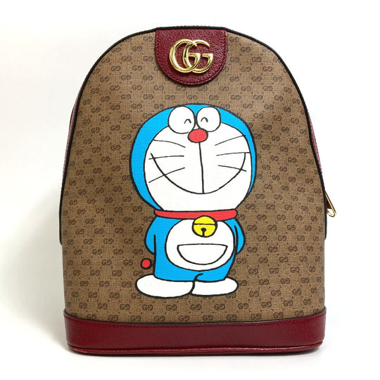GUCCI Backpack 647816 PVC / Leather Beige x red GG Supreme Doraemon x GUCCI Small unisex(Unisex) Used Authentic