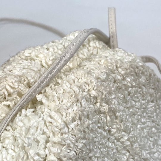 BOTTEGAVENETA Shoulder Bag 585852 Nylon / leather white Gamaguchi Mini the pouch Women Used Authentic