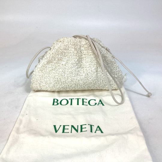 BOTTEGAVENETA Shoulder Bag 585852 Nylon / leather white Gamaguchi Mini the pouch Women Used Authentic