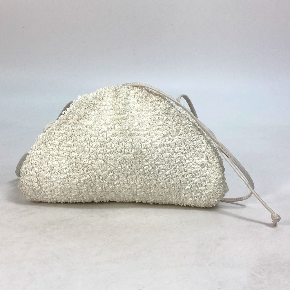 BOTTEGAVENETA Shoulder Bag 585852 Nylon / leather white Gamaguchi Mini the pouch Women Used Authentic