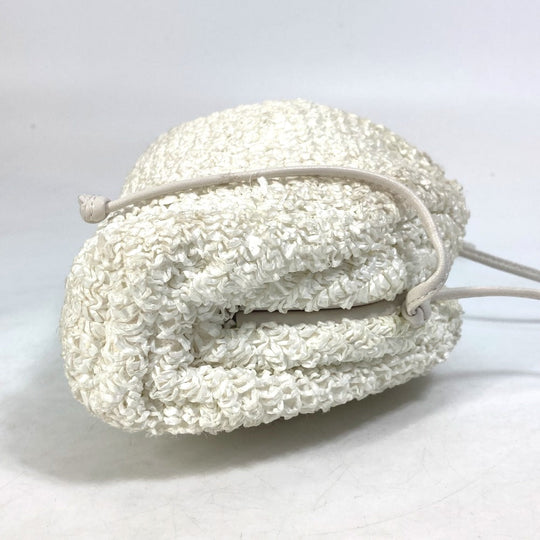 BOTTEGAVENETA Shoulder Bag 585852 Nylon / leather white Gamaguchi Mini the pouch Women Used Authentic