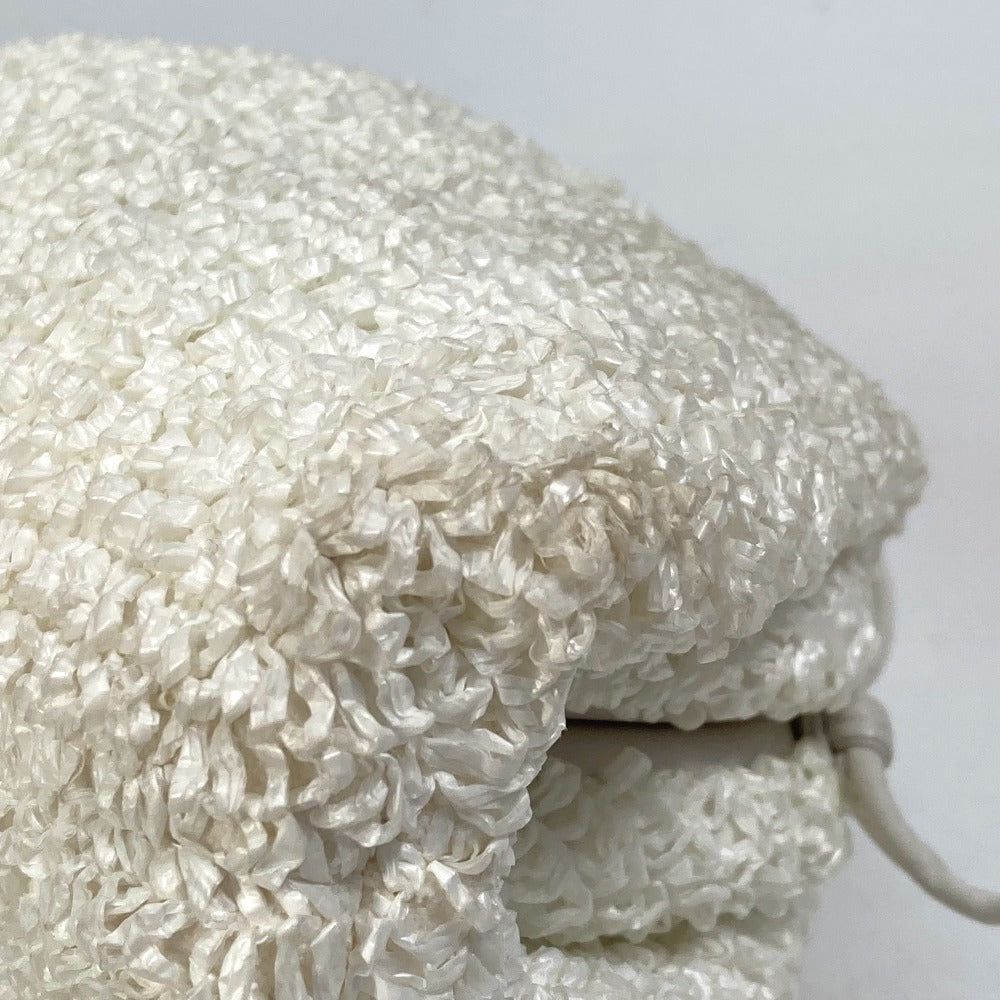 BOTTEGAVENETA Shoulder Bag 585852 Nylon / leather white Gamaguchi Mini the pouch Women Used Authentic