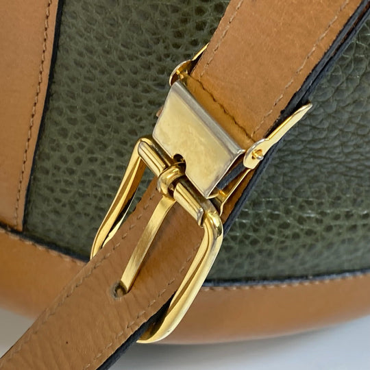 Dior Shoulder Bag leather khaki CDMetal purse Women Used Authentic