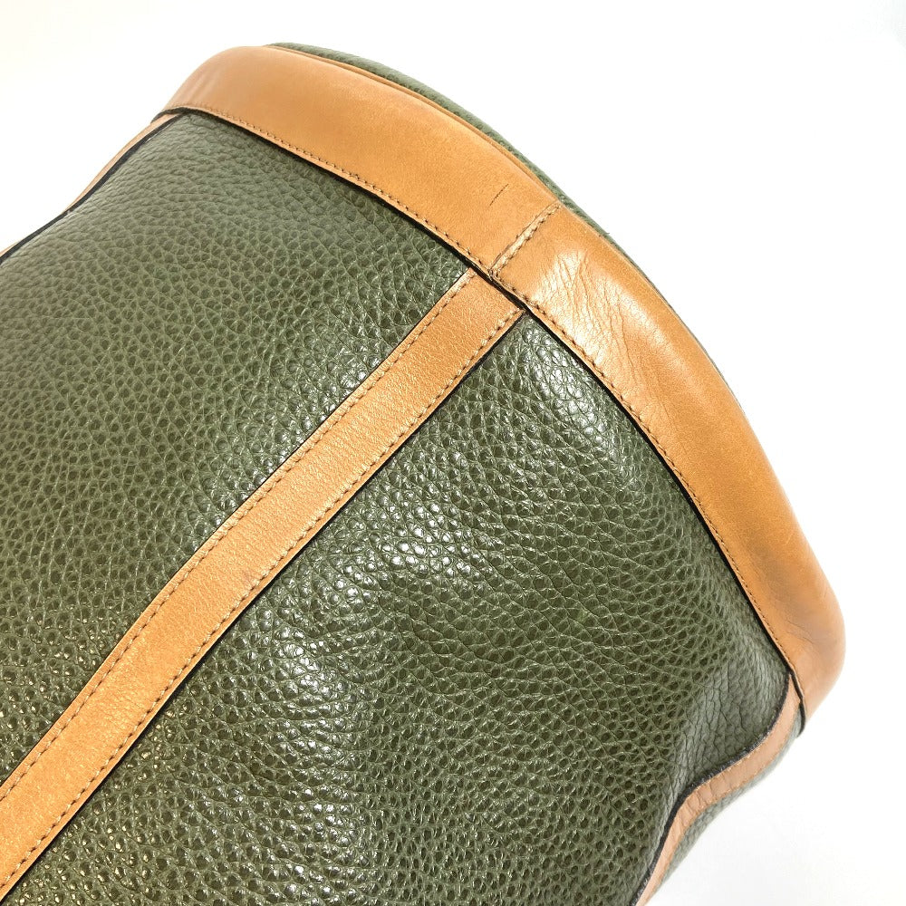 Dior Shoulder Bag leather khaki CDMetal purse Women Used Authentic