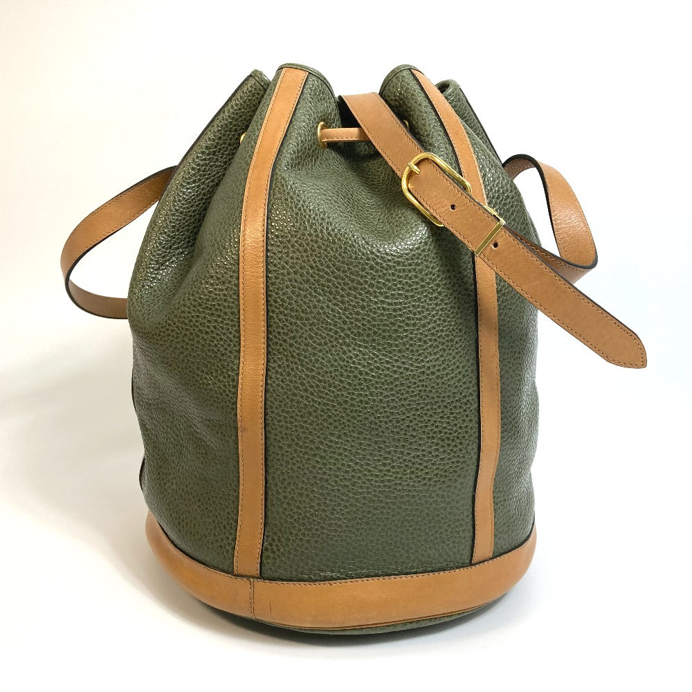 Dior Shoulder Bag leather khaki CDMetal purse Women Used Authentic
