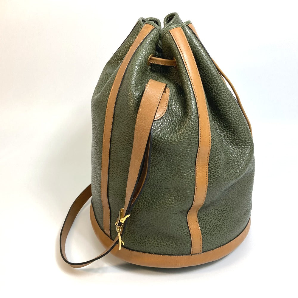 Dior Shoulder Bag leather khaki CDMetal purse Women Used Authentic