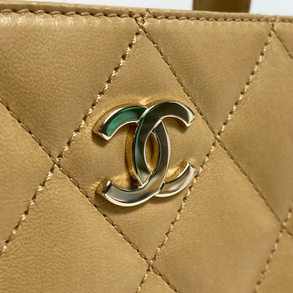 CHANEL Handbag lambskin beige CCCOCO Mark Matrasse Women Used Authentic