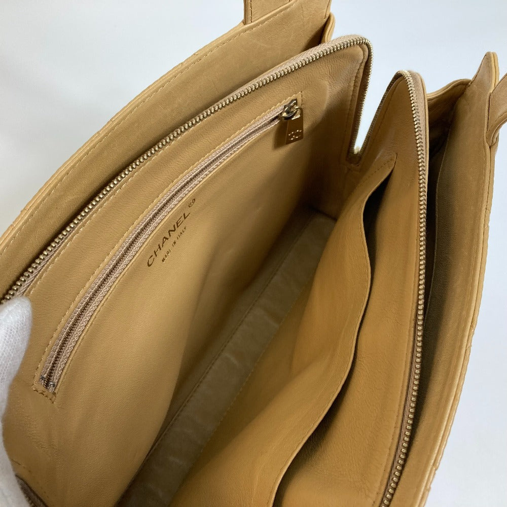 CHANEL Handbag lambskin beige CCCOCO Mark Matrasse Women Used Authentic
