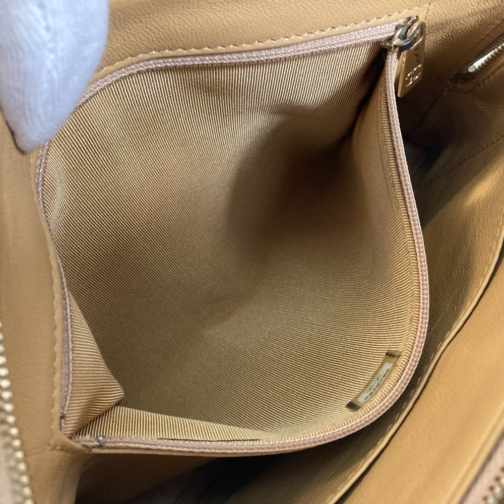 CHANEL Handbag lambskin beige CCCOCO Mark Matrasse Women Used Authentic