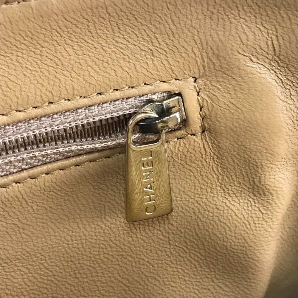 CHANEL Handbag lambskin beige CCCOCO Mark Matrasse Women Used Authentic