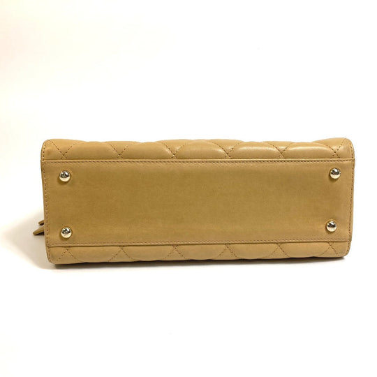 CHANEL Handbag lambskin beige CCCOCO Mark Matrasse Women Used Authentic