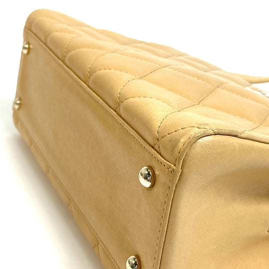 CHANEL Handbag lambskin beige CCCOCO Mark Matrasse Women Used Authentic