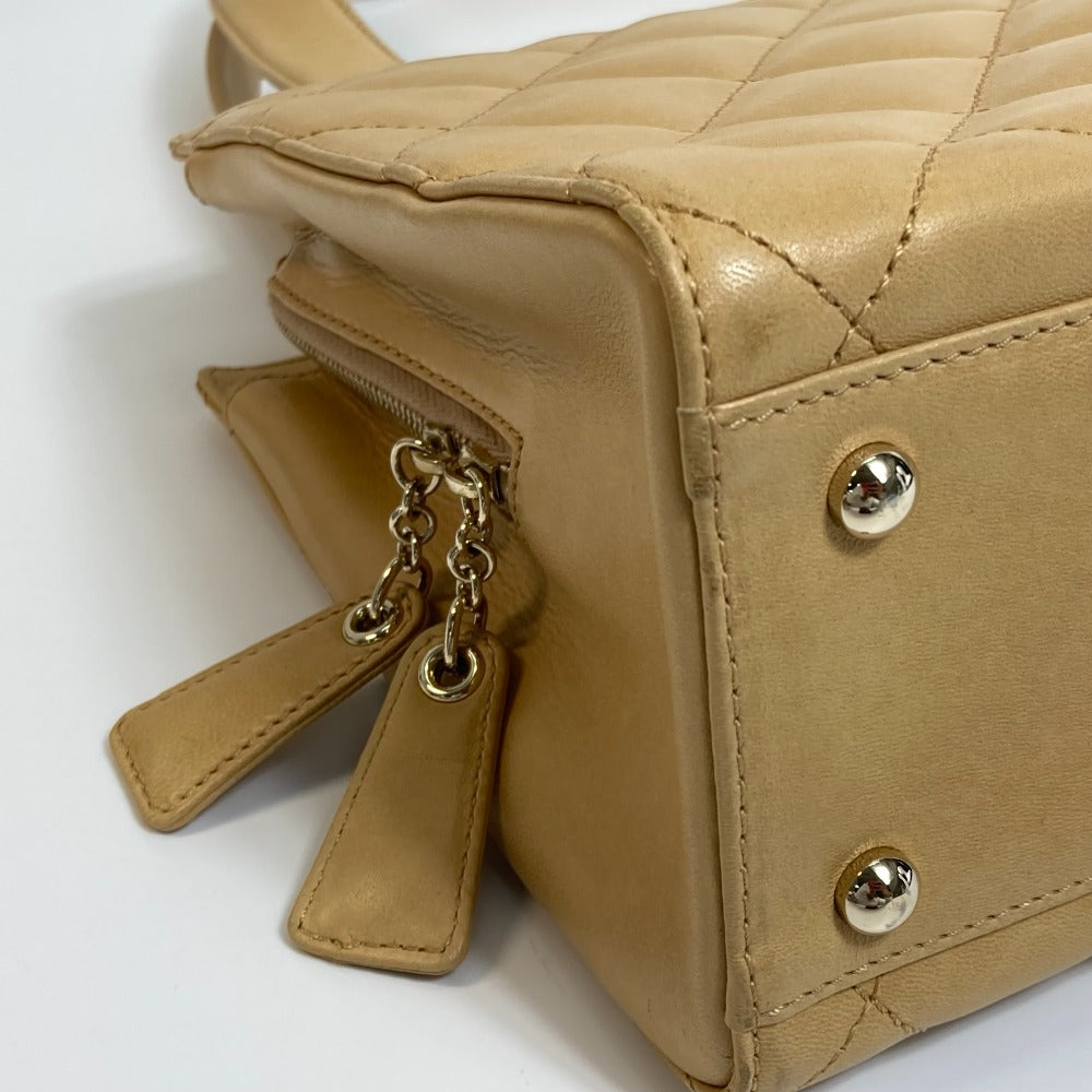 CHANEL Handbag lambskin beige CCCOCO Mark Matrasse Women Used Authentic