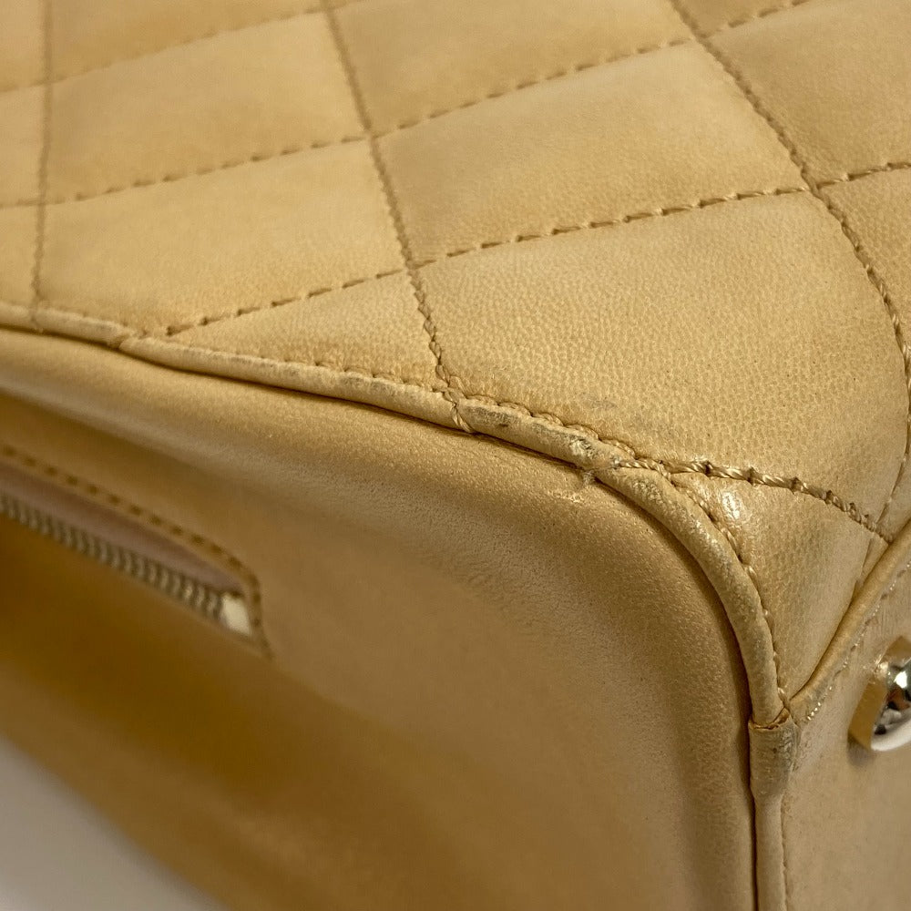 CHANEL Handbag lambskin beige CCCOCO Mark Matrasse Women Used Authentic