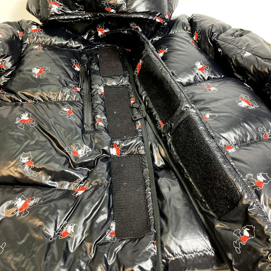 MONCLER Down jacket 1B57010 down black Felix the cat Ruin mens 3 Used Authentic