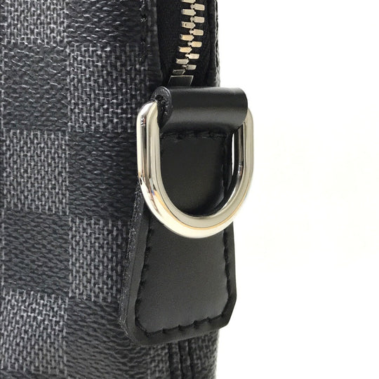 LOUIS VUITTON Business bag N48224 Damier Grafitto Canvas black Damier Graphite Porto Documan Jules mens Used Authentic