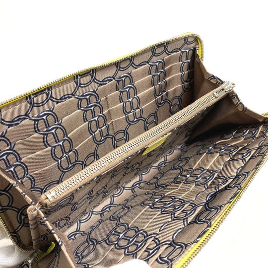 HERMES Long Wallet Purse Epsom yellow Silk in Azap Long Women Used Authentic