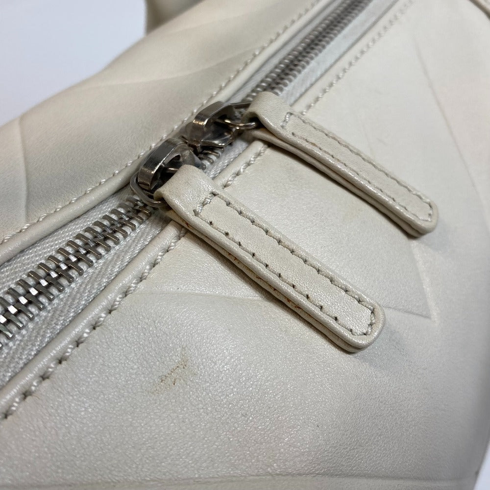 CHANEL Boston Duffel bag A30899 leather Ivory CCCOCO Mark Chevron Vstitch Women Used Authentic