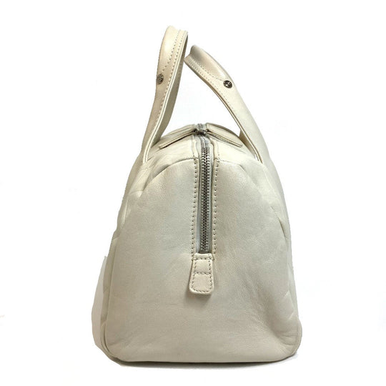 CHANEL Boston Duffel bag A30899 leather Ivory CCCOCO Mark Chevron Vstitch Women Used Authentic