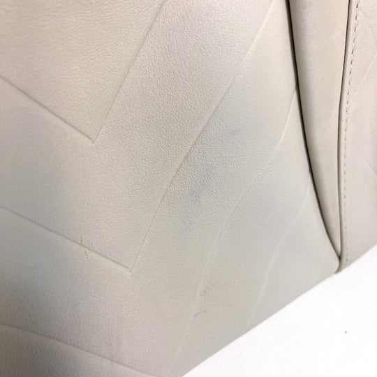 CHANEL Boston Duffel bag A30899 leather Ivory CCCOCO Mark Chevron Vstitch Women Used Authentic