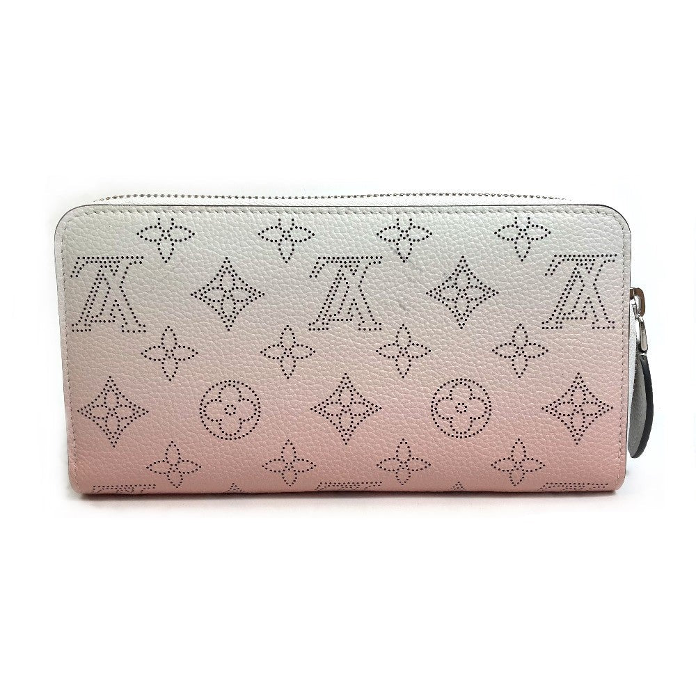 LOUIS VUITTON Long Wallet Purse M80490 monogram mahina leather Pink x White monogram mahina gradation Zippy wallet Women Used Authentic
