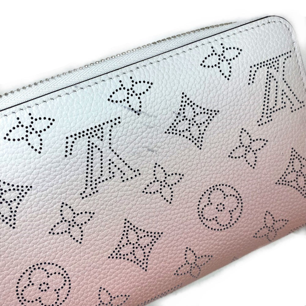 LOUIS VUITTON Long Wallet Purse M80490 monogram mahina leather Pink x White monogram mahina gradation Zippy wallet Women Used Authentic